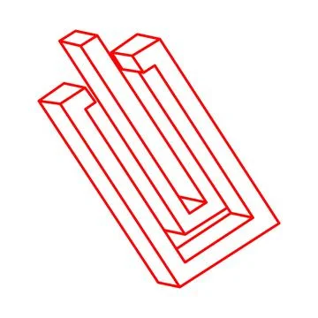 Escher paradox geometry. Optical illusion objects. Logo. Sacred geometric figure 스톡 일러스트
