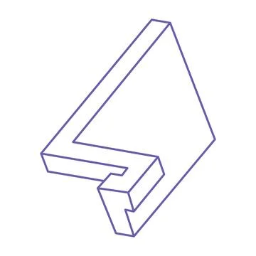 Escher paradox geometry. Optical illusion objects. Sacred geometric figures Stockillustratie