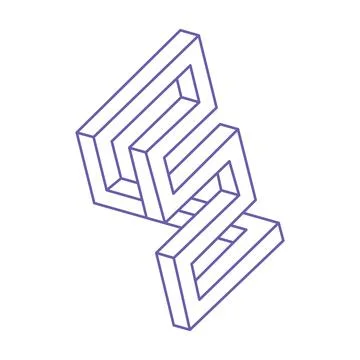 Escher paradox geometry. Optical illusion objects. Sacred geometric figures イラスト素材