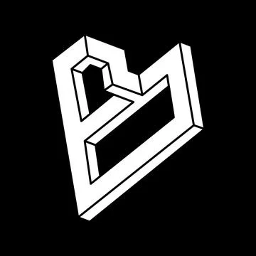 Escher paradox geometry. Optical illusion object. Sacred geometric figure イラスト素材
