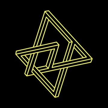 Escher paradox. Impossible objects. Line geometric shapes. Optical illusion Illustrazione stock