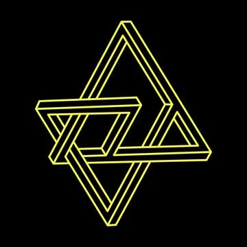 Escher paradox. Impossible objects. Line geometric shapes. Optical illusion 스톡 일러스트