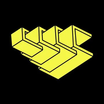 Escher paradox. Impossible optical illusion shapes. Optical art object Stock Illustration