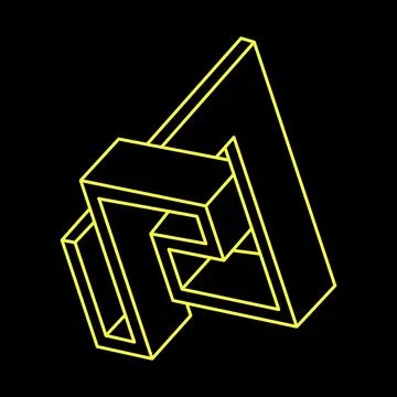 Escher paradox. Impossible optical illusion shape. Optical art object Stock Illustration