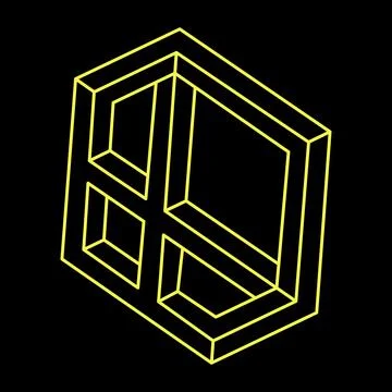 Escher paradox. Impossible shape. Web design element. Optical illusion object Stock Illustration