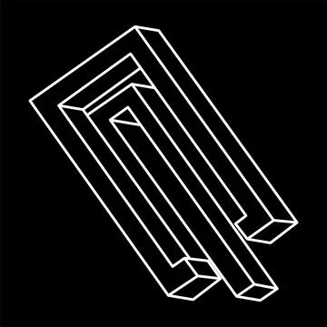 Escher style. Impossible object. Optical illusion shapes. 3d vector illustration Stock Illustration
