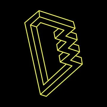 Escher style. Impossible shapes, optical illusion, vector. Optical art objects 스톡 일러스트