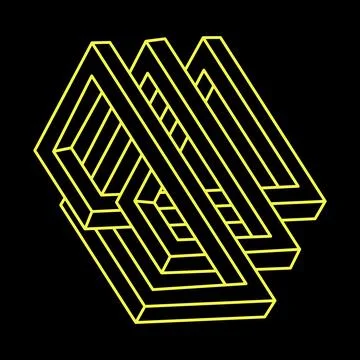 Escher style. Impossible shapes. Web design elements. Optical illusion objects Stock Illustration