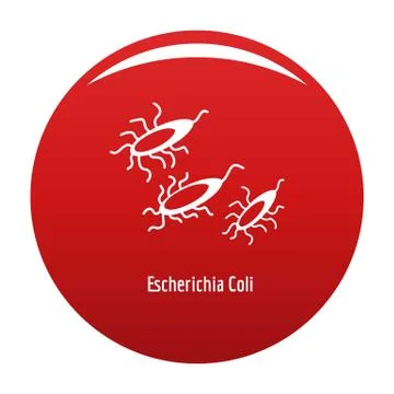 Escherichia Coli icon vector red Illustrazione stock
