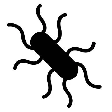Escherichia coli vector illustration, solid style icon Stock Illustration