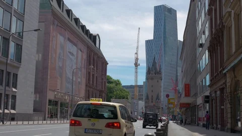 Eschersheimer Landstrasse Turm street traffic Stock Footage