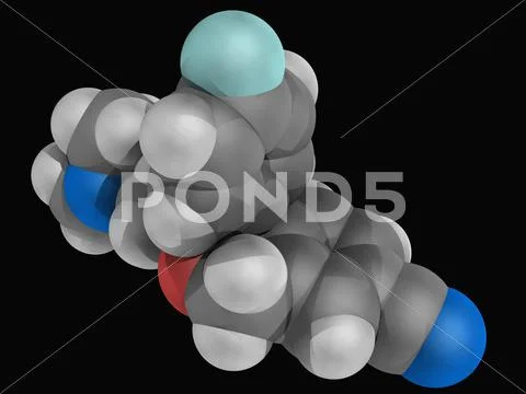 Escitalopram drug molecule Stock Illustration