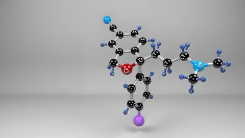 Escitalopram molecule. Stock Illustration
