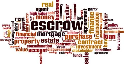 Escrow word cloud Stock Illustration