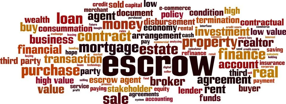 Escrow word cloud Stock Illustration