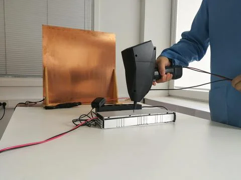 ESD test in the EMC lab Stock Photos