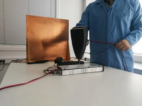 ESD test in the EMC lab Stock Photos