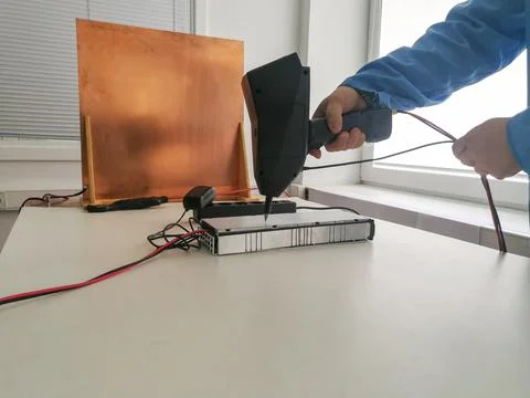 ESD test in the EMC lab Stock Photos