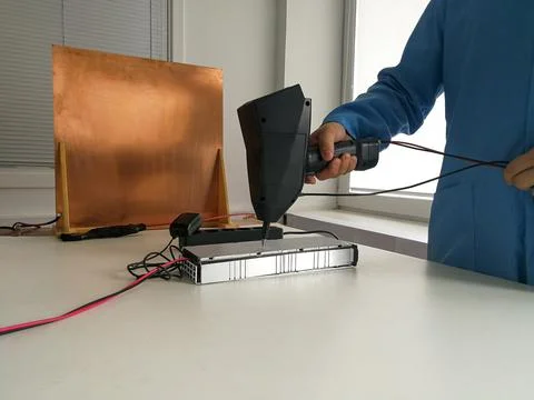 ESD test in the EMC lab Stock Photos