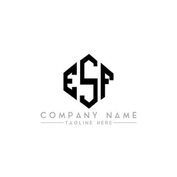 ESF letter logo design with polygon shape. ESF polygon and cube shape logo .. Stock Illustration