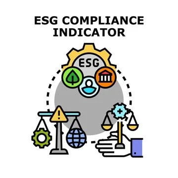 Esg compliance indicator calculating environmental social governance Stock Illustration