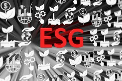 ESG concept blurred background 3d render illustration Stock Illustration