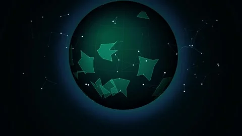 ESG Concept Green Digital Globe With Sprouting Plant Animation Stock Footage 340796755
