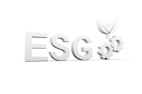 ESG concept white background 3d render illustration Stock Illustration