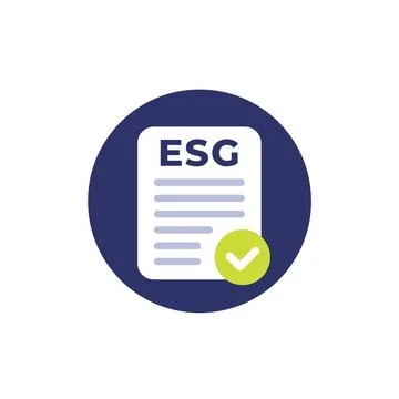 ESG document icon, flat vector Illustrazione stock