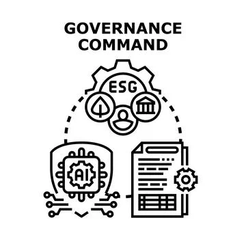 Esg governance command concept illustration with ai technology Stock Illustration