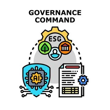 Esg governance command concept illustration with ai technology Stock Illustration
