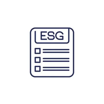 ESG line icon with a checklist Illustrazione stock