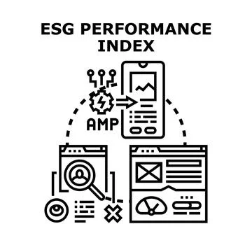 Esg performance index evaluating sustainable business metrics Stock Illustration