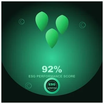 ESG Performance Score 92 Percent Eco Corporate Animation 스톡 일러스트