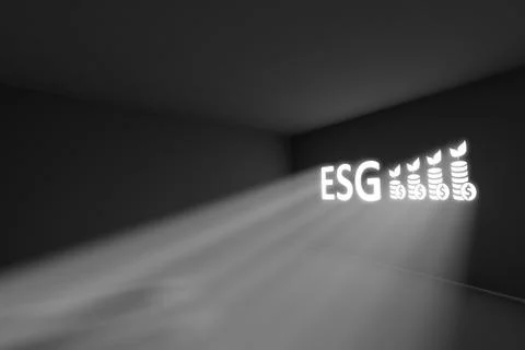 ESG rays volume light concept 3d illustration Stock Illustration