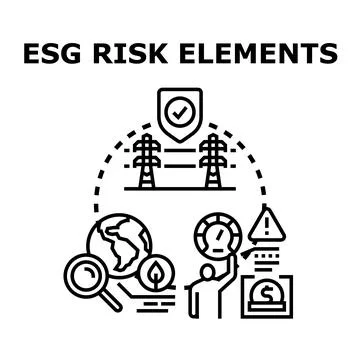 Esg risk elements analysis and sustainable management イラスト素材