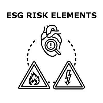 Esg risk elements analyzing environmental social governance Stock Illustration