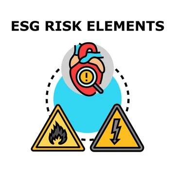 Esg risk elements analyzing environmental social governance Stock Illustration
