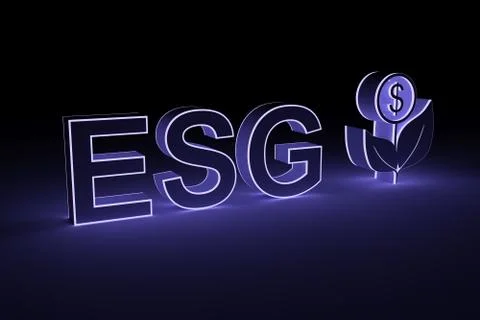 ESG self illumination concept background 3D illustration Stock Photos