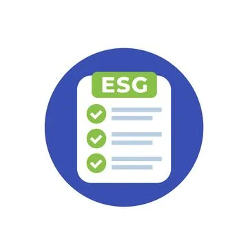 ESG vector icon with a checklist Illustrazione stock