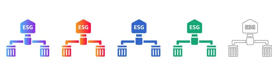 ESG Workflow Hierarchy Icons Stock Illustration