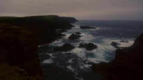 Eshaness lighthouse Shetland at dusk 動画素材 77756693