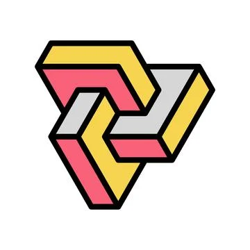 Esher impossible geometric shape color icon vector illustration Stock Illustration