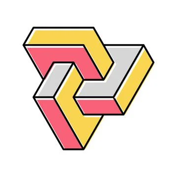 Esher impossible geometric shape color icon vector illustration イラスト素材