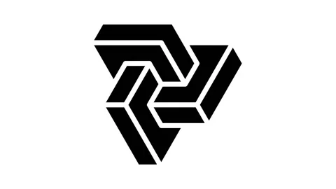 Esher impossible geometric shape glyph icon animation Stock Footage 222840804