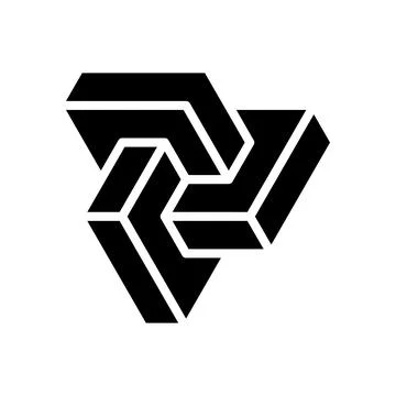 Esher impossible geometric shape glyph icon vector illustration Stock Illustration