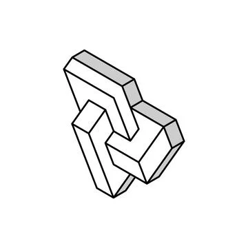 Esher impossible geometric shape isometric icon vector illustration 스톡 일러스트