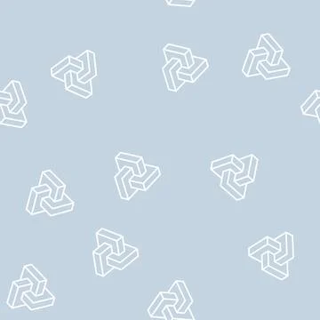 Esher impossible geometric shape line seamless pattern Stock Illustration