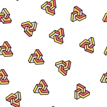 Esher impossible geometric shape vector seamless pattern Stock Illustration