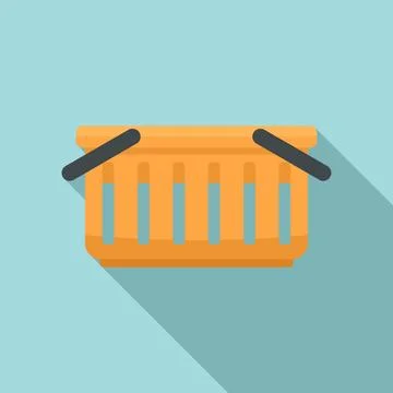 Eshop basket icon, flat style Stock Illustration